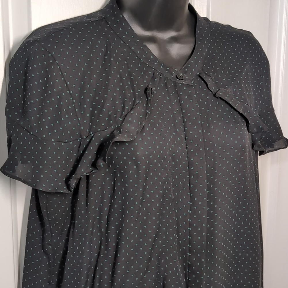 Judith & Charles Silk Black Polka Dot Women's Top Size 12